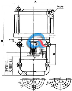 ZSA/B氣動活塞式執(zhí)行器結構圖