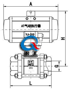 內(nèi)螺紋氣動球閥 (三片式) 